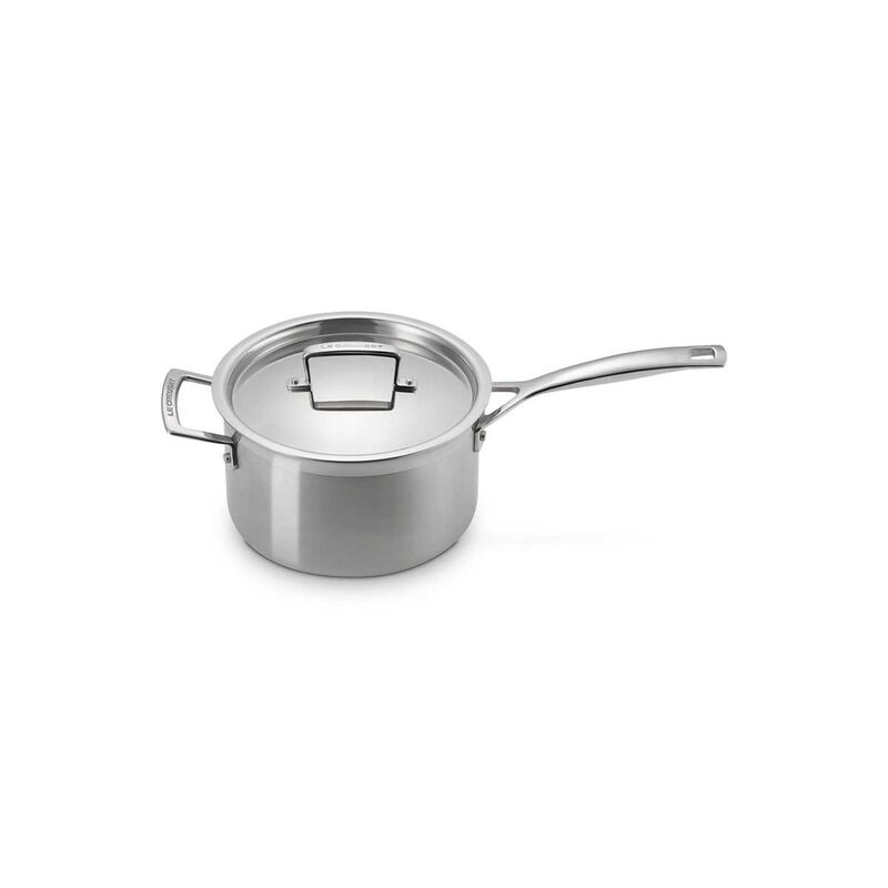 Le Creuset 3-PLY Stainless Steel Saucepan with Lid and Helper Handle 20cm image number 0